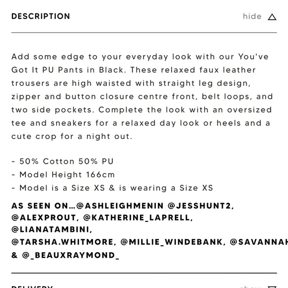 White Fox you’ve got it leather pants - Picture 5 of 5